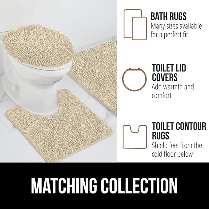 GORILLA GRIP Bath Rug Mat 60x24, Thick Soft Absorbent Chenille, Quick Dry - Image 8