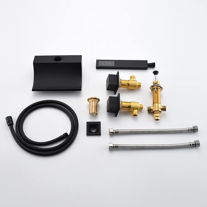 sumerain Black Roman Tub Faucet Waterfall Bathtub Faucet - Image 8