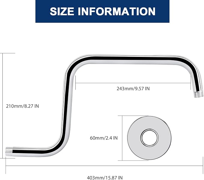 NearMoon S Shape Shower Extension Arm - Image 2