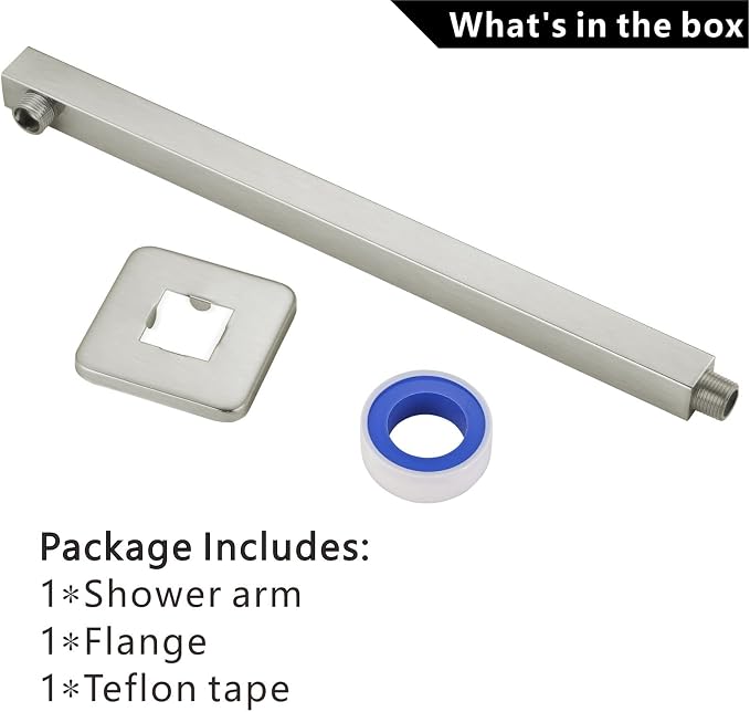 Voolan 20" Square Shower Arm - Image 6
