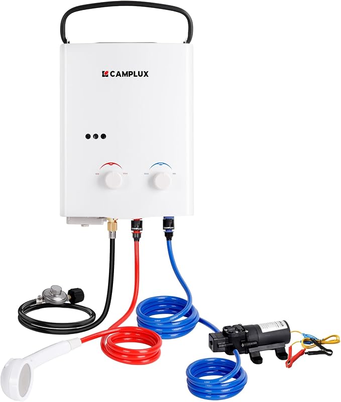 CAMPLUX Propane Tankless Water Heater Outdoor, 1.32 GPM Camping Portable Water by CAMPLUX