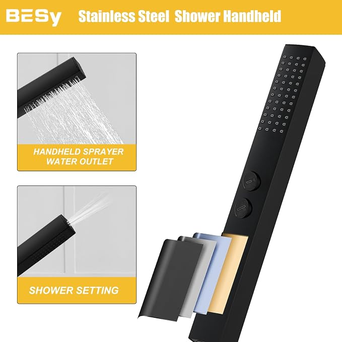 BESy Tub Filler Freestanding Bathtub Faucet Matte Black Floor Mount Tub Faucet - Image 6