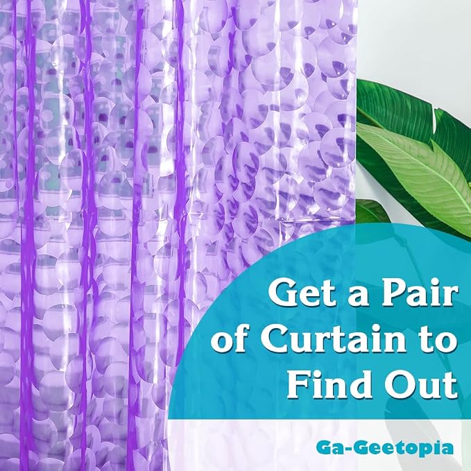 Ga-Geetopia EVA 3D Purple Pearl Plastic Shower Curtain Liner - Image 7