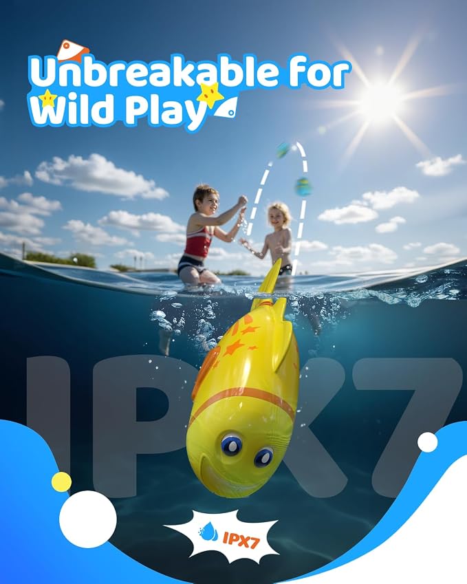 Rechargeable Swimming Fish Toy, Light up Bath Toys - Image 5