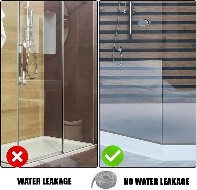 Shower Bottom Waterproof Door Rubber Sweep Trim Black Seal - Image 4