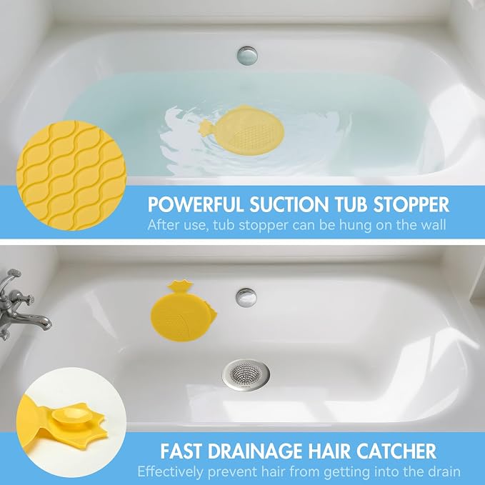 TRAPMATE Bathtub Drain Stopper/Protector/Hair Catcher Shower Drain/Easy Clean - Image 5