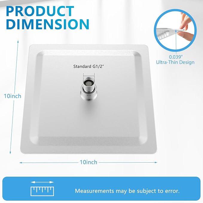 Rain Shower head, High Pressure Shower Head Made of 304 Stainless Steel - Image 7