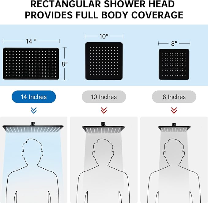 G-Promise All Metal 14 Inches Rain Shower Head - Image 4