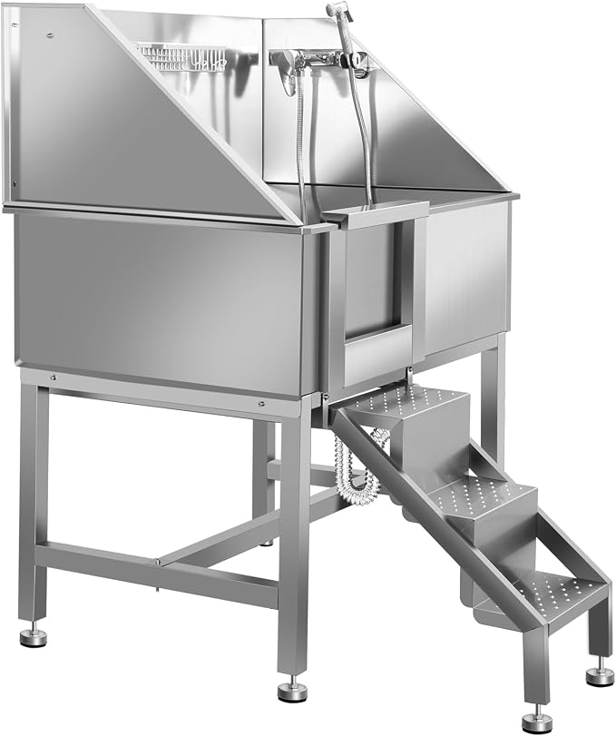 38" Dog Washing Station, Professional Stainless Steel Dog Bathing Station - Image 8
