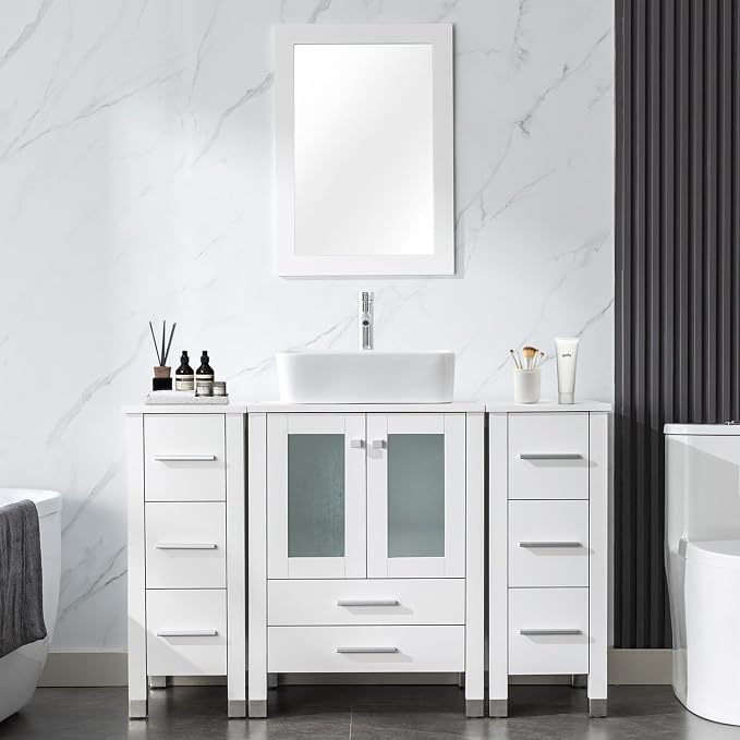 LUCKWIND 48" Bathroom Vanity Sink Combo, 24 Inch Main Cabniet by LUCKWIND