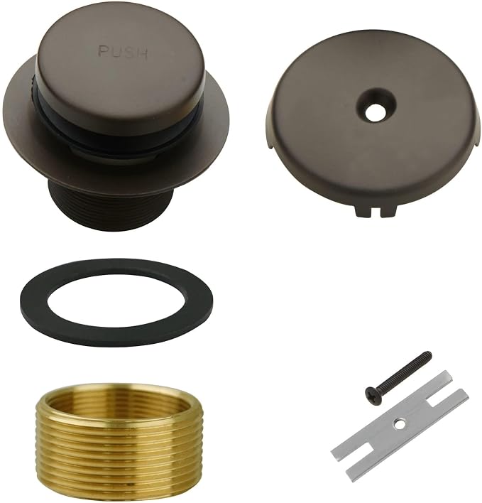 Bronze Bathtub Drain Tip-Toe Single Hole, Welsan Tub Drain Trim Set Conversion by WELSANGREENHOME