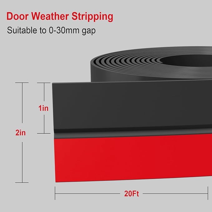 Door Seal Strip for Door Frame, 20ft Silicone Shower Glass Door Seal Strip - Image 2