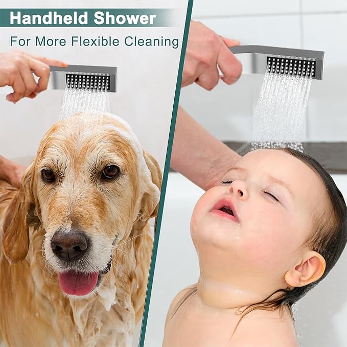 Shower Faucet Set Chrome Shower System, Starbath 12" Rain Shower Head and - Image 5