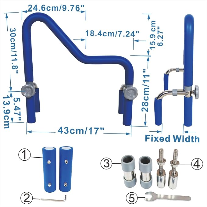 304 Stainless Steel Grab Bars for Bathtubs and Showers, Adjustable Bathtub - Image 2