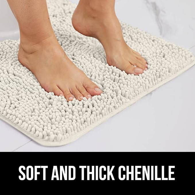 GORILLA GRIP Bath Rug Mat 36x24, Soft Absorbent Chenille, Quick Dry Microfiber - Image 4