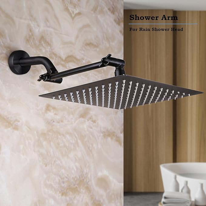 Adjustable Shower Extension Arm, 10 Inch Brass Oil Rubbed Bronze Shower Arm - Image 4