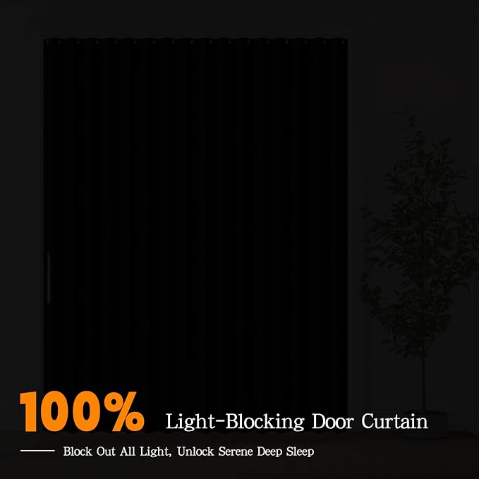 Accordian Door Curtain, 100% Blackout Folding Magnetic Doorway Curtains - Image 4