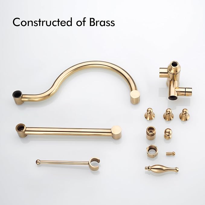 Bagnolux Solid Brass 6" High Pressure Rain Shower Head Combo - Image 11