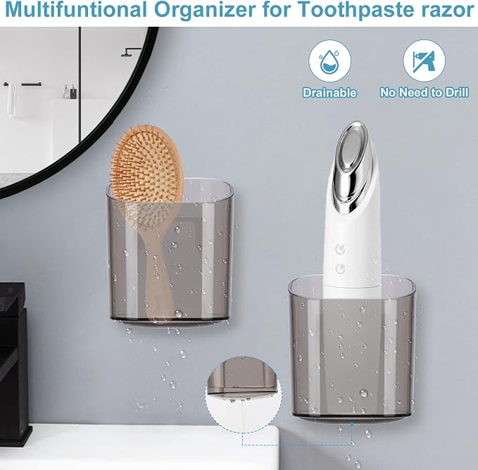 Boperzi Bathroom Razor Storage Holder and Toothpaste Dispenser Wall Mounted - Image 6