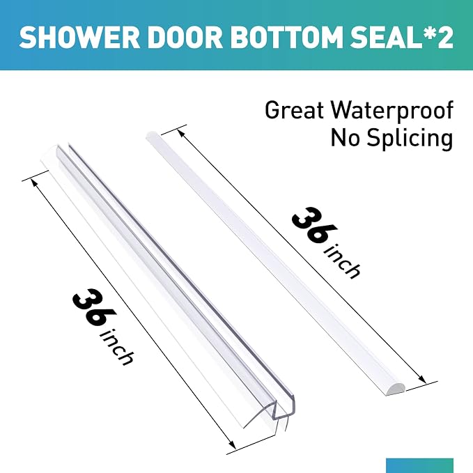 Shower Door Bottom Seal, Frameless Glass Shower Door Seal Strip, Stop Shower - Image 8