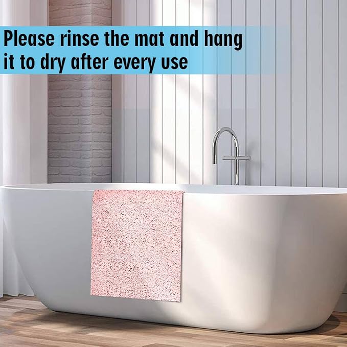 godehone Shower Mats Non Slip Without Suction Cups, PVC Loofah Bathroom Mats - Image 6