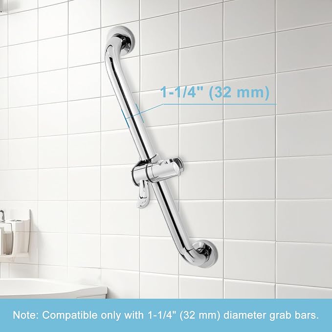 OFFO ADA Handshower Shower Grab Bar Head Holder, Universal Fit 1.25'' Hand Held - Image 2