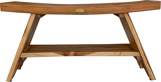 EcoDecors 35 Inch Serenity Teak Shower Bench – Waterproof Bathroom Seat - Image 3