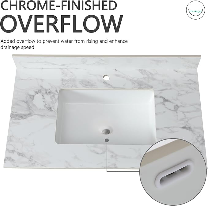 Montary 37"x 22" Bathroom Vanity Top - Image 5