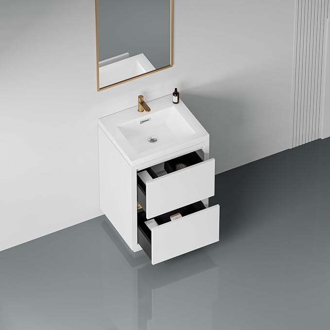24 Inch Bathroom Vanity with Sink, Single Sink Bathroom Vanity, Freestanding - Image 7
