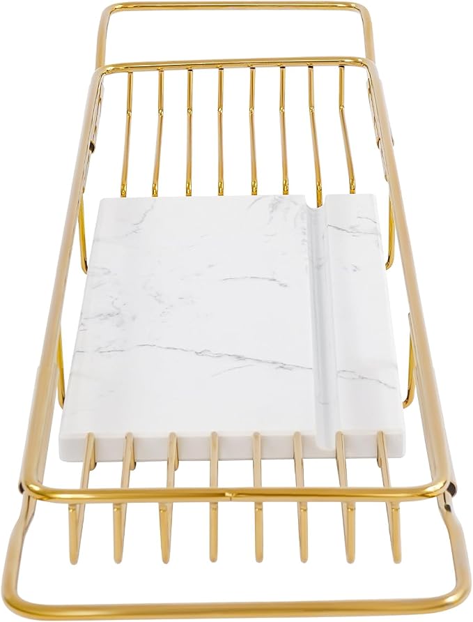 Bathtub Tray Caddy for Luxury Bath, Stainless Steel 26.8-35.4 in Expandable - Image 9