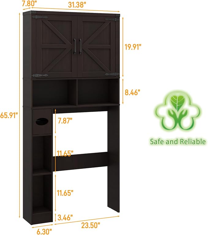 Vabches Over The Toilet Storage Cabinet, Farmhouse Storage Cabinet Over Toilet - Image 2
