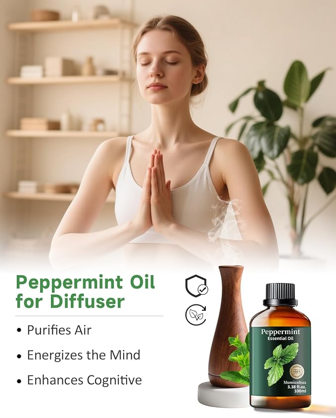 Peppermint Essential Oil Pure, Mumianhua Natural Peppermint Oil - Image 2