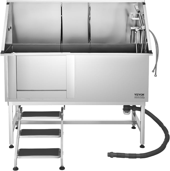 VEVOR Stainless Steel Dog Washing Station, Professional 62 inch Pet Grooming - Image 9