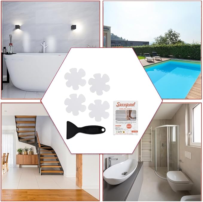 Bathtub Stickers Non-Slip, Safety Shower Treads Adhesive Appliques - Image 6