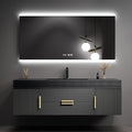 76" Bathroom Vanity with Single Sink, Floating Bathroom Vanities with LED Smart by LUTHXAY