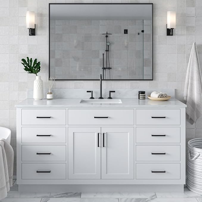 ARIEL 67" White Bathroom Vanity by Ariel