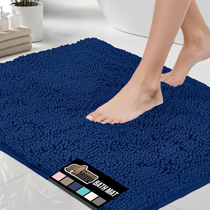 GORILLA GRIP Bath Rug Mat 44x26, Soft Absorbent Chenille, Quick Dry Microfiber by GorillaGrip