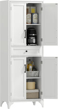 HOMCOM 67" Tall Freestanding Kitchen Pantry Cabinet, 4-Door Storage Cabinet by HOMCOM