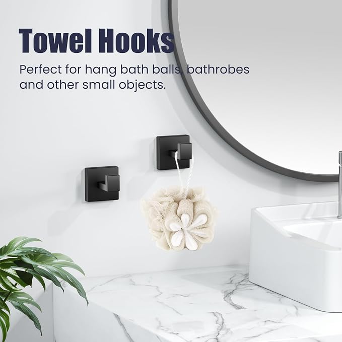 Bathroom Hardware Accessories Set: 5-Pieces Bath Towel Bar Set, Towel Racks - Image 6