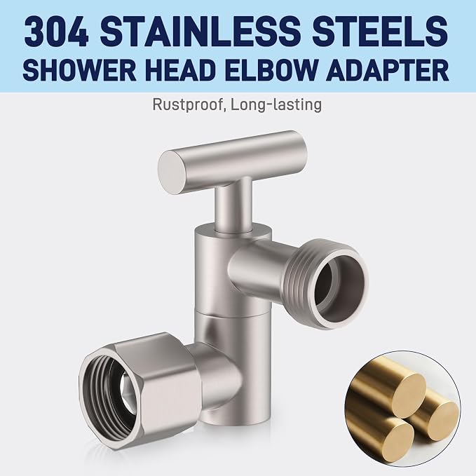 YDmeet All Metal Shower Head Adapter, 360 ° Adjustable Shower Head Extension - Image 4