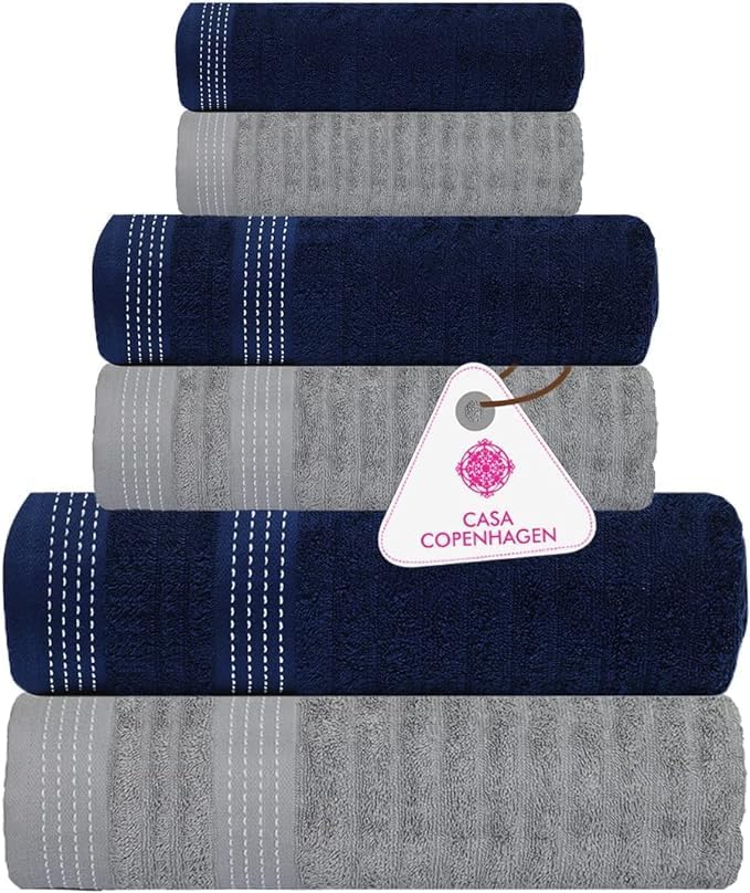 CASA COPENHAGEN Elegance Collection Towels 550 GSM 2 Bath Towel 2 Hand Towel 2 by CASACOPENHAGEN