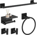 TURS 5-Pieces Matte Black Bathroom Hardware Set 23.6 Inch SUS304 Stainless by TURS