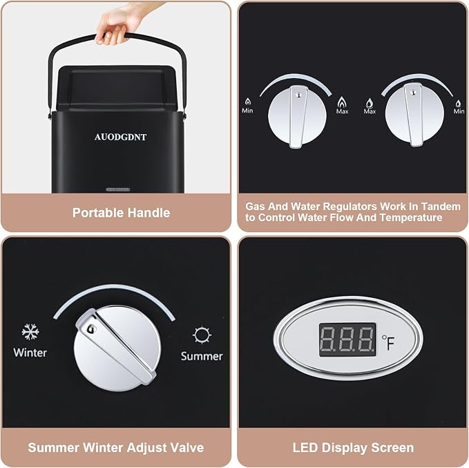 Portable Water Heater Propane Tankless, 6L 1.58GPM Outdoor Instant Gas Water - Image 4