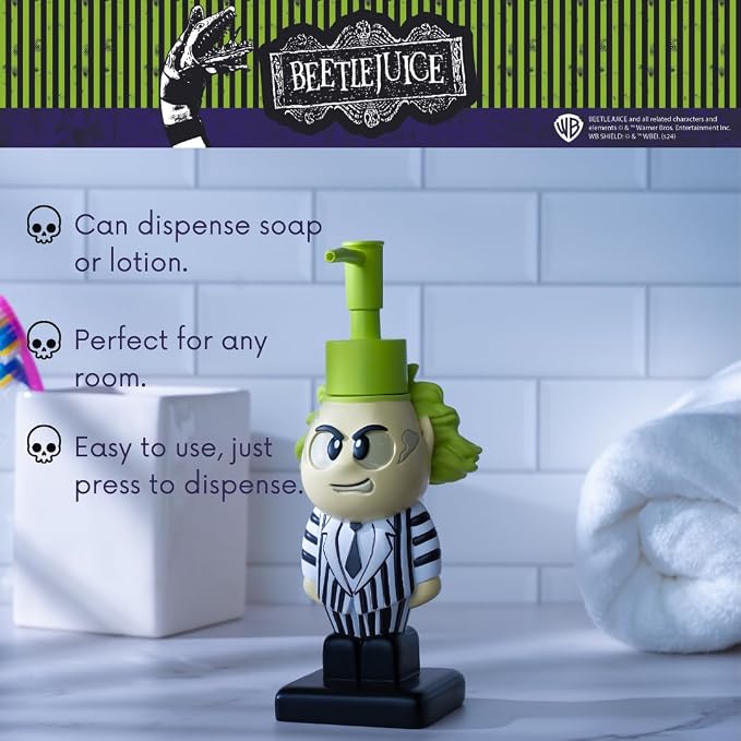 Beetlejuice Soap/Lotion/Hand Sanitizer Resin Pump Dispenser, 2.7 Ounces - Image 3