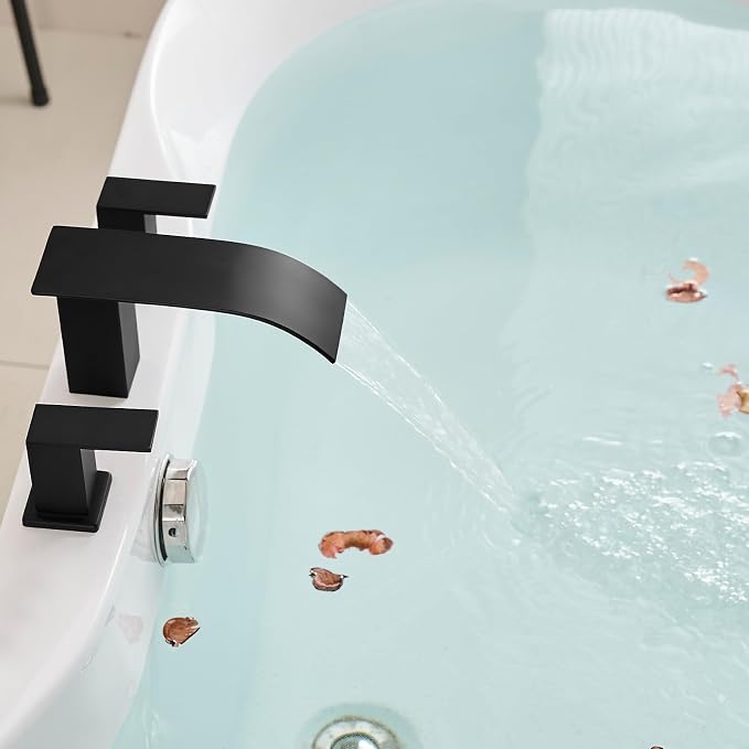 RUMOSE Matte Black Roman Bathtub Faucet Set Waterfall Tub Faucets High Flow - Image 5