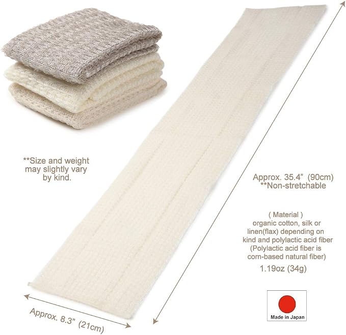 Exfoliating Washcloth Shower Back Scrubber, Natural Loofah - Image 6