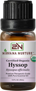Hyssop Essential Oil USDA Certified Organic, 100% Pure Natural Premium Grade by NirvanaNurture