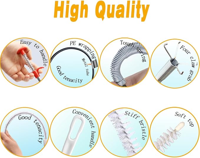 36inch Drain Snake Hair Clog Remover-Drain Auger Hair Catcher & Cleaning - Image 5