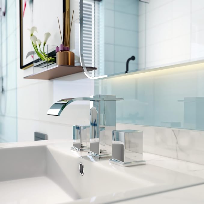 Luxury Brass Modern Widespread Waterfall Bathroom Sink Faucets - Image 6