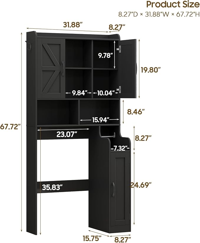Over The Toilet Storage Cabinet, Bathroom Over Toilet Storage Organizer - Image 2